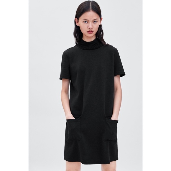 [Zara] Classic Black Turtleneck Dress - Picture 1 of 6